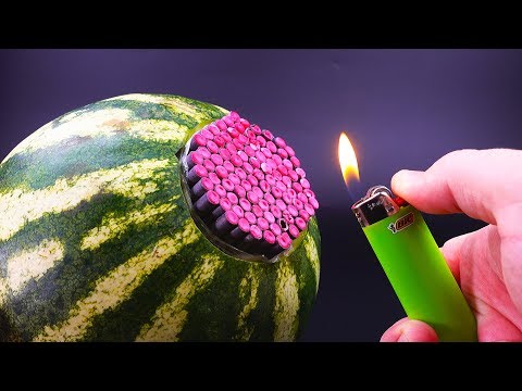 实验:西瓜vs鞭炮和可乐